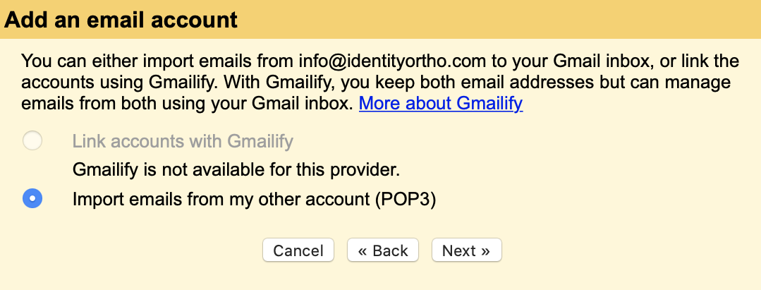 add email account to gmail step 2