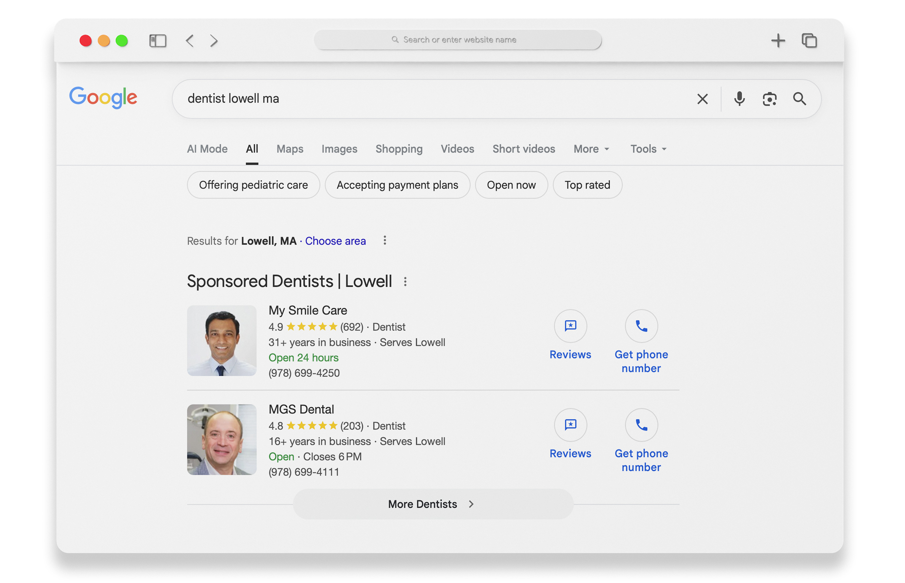 Google Local Services Ads For Dentist Lowell MA